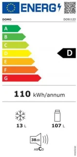 Domo DO91122 Koelkast met Vriezer 120L