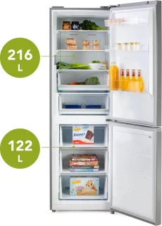 DOMO DO91334C Koelvriescombinatie 338L Inox
