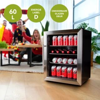 DOMO DO91609BK Barkoelkast 60L Glazen Deur