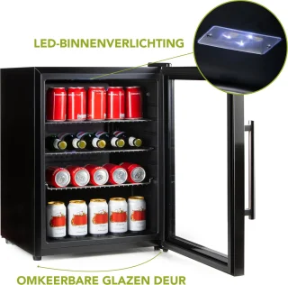 DOMO DO91609BK Barkoelkast 60L Glazen Deur