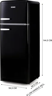 Domo DO91704R Retro Koelvriescombinatie 206L Zwart
