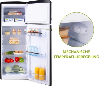 Domo DO91704R Retro Koelvriescombinatie 206L Zwart