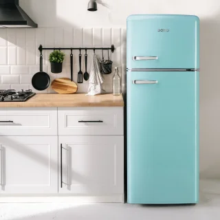 DOMO DO91705R Retro Koelvriescombinatie 206L Blauw