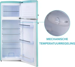 DOMO DO91705R Retro Koelvriescombinatie 206L Blauw