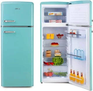 DOMO DO91705R Retro Koelvriescombinatie 206L Blauw