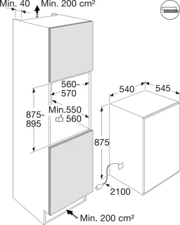ETNA KVS5088 Inbouw sleepdeur koelkast 88cm