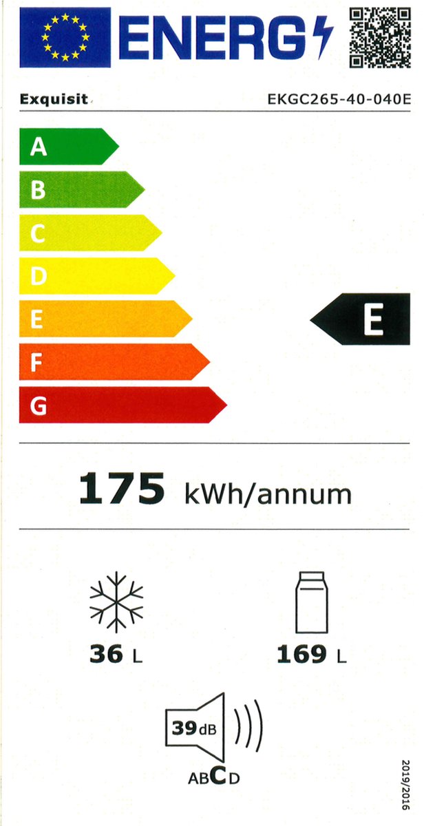 Exquisit EKGC265-40-040E Inbouw Koel-vriescombinatie 202L Wit