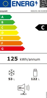 Exquisit KGC231-60-010CW Koel-vriescombinatie Wit 175L