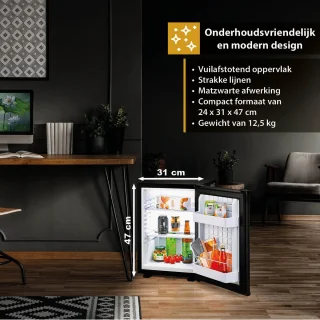 First Austria Mini Koelkast 40L Zwart Vrijstaand