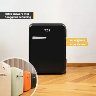 First Austria Mini koelkast 40L zwart vrijstaand retro