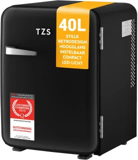 First Austria Mini koelkast 40L zwart vrijstaand retro