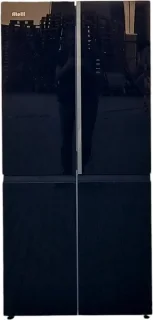 Fitelli KV475GLZW01 Amerikaanse koelkast zwart glas