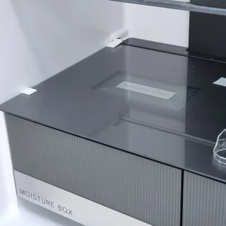Fitelli KV475GLZW01 Amerikaanse koelkast zwart glas