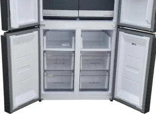 Fitelli KV475GLZW01 Amerikaanse koelkast zwart glas