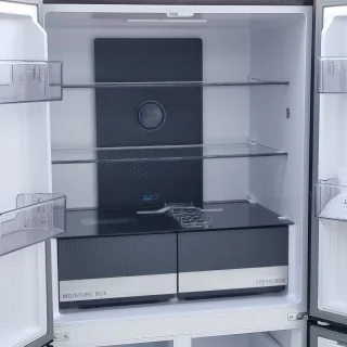Fitelli KV475GLZW01 Amerikaanse koelkast zwart glas