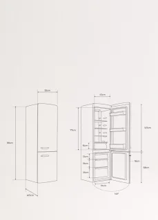 FRIDGE STYLANCE CREATE Combi Koelkast 244L Zwart