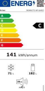 Frilec BONN275-NF-040CI koel-vriescombinatie inox 253L