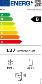 Frilec BONN328-040BB Koelvriescombinatie Zwart
