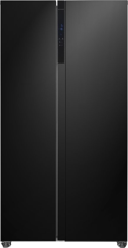 Frilec BONNSBS-630-040CB — Grote zwarte Amerikaanse koelkast met touchscreen en Super vries