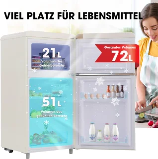 Gutent Retro koelkast 72L met vriezer 21L energieklasse E