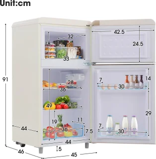 Gutent Retro koelkast 72L met vriezer 21L energieklasse E