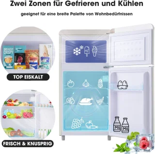 Gutent Retro koelkast 72L met vriezer 21L energieklasse E