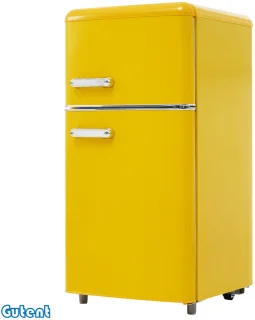 Gutent Retro Koelkast Geel 72L met Vriezer