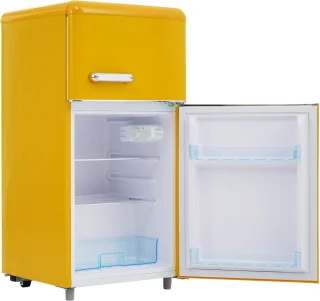 Gutent Retro Koelkast Geel 72L met Vriezer