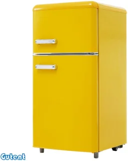 Gutent Retro Koelkast Geel 72L met Vriezer
