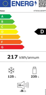 Haier HTW5618DNPT - Koel-vriescombinatie