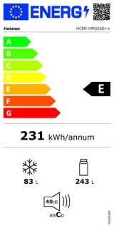 Heinner Koel-vriescombinatie 326L Wit