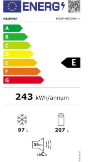 Heinner Koel-vriescombinatie Hvf-304W Wit