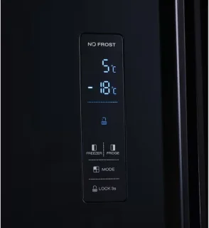 Heinner Side-by-Side Koelkast 442L Zwart Glas