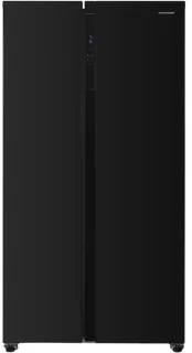 Heinner Side-by-Side Koelkast 442L Zwart Glas