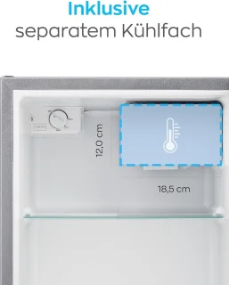 Heinrich HKB4188SI mini koelkast zilver 45L