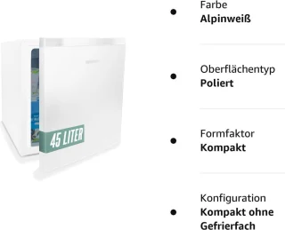 Heinrich HKB4188W mini koelkast wit 45L