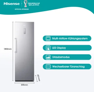 Hisense RL481N4BIE vrijstaande koelkast roestvrijstaal