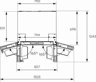 Hisense RQ5P470SAFE Cross-door koel-vriescombinatie zwart 483L