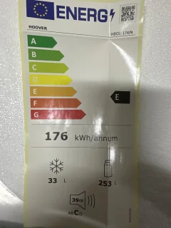 Hoover H-FRIDGE 700 HBOD 174/N Combikoelkast Inbouw 286L Wit