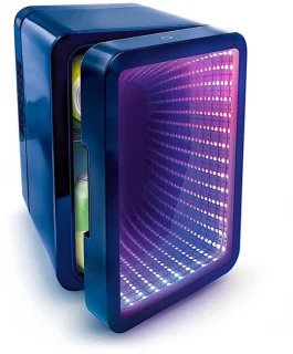 Infinity effect mini-koelkast voor gamers, studenten en onderweg, 4 l/6 blikjes
