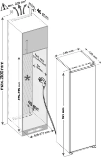 Inventum IKK0882S inbouw koelvrieskast 126L wit
