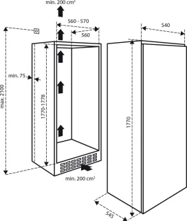 Inventum IKK1785S Inbouw Koelkast 294L Wit
