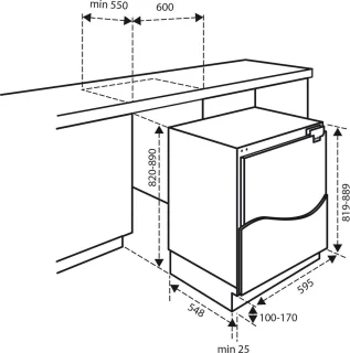 Inventum IKV0821D Inbouw koel-vrieskast 82 cm wit