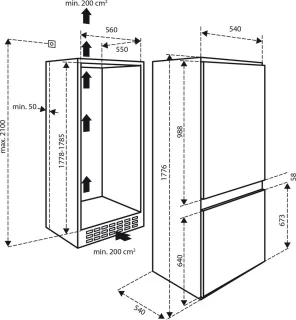 Inventum IKV1782S inbouw koel-vriescombinatie 178 cm wit