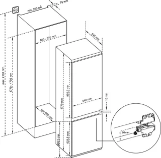 Inventum IKV1786D Inbouw Koel-vriescombinatie 178 cm Wit