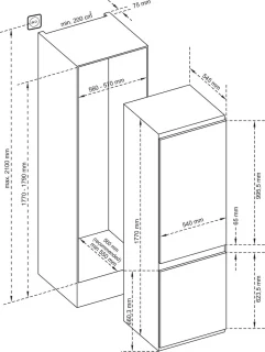 Inventum IKV1786S Inbouw Koel-Vriescombinatie 178 cm Wit