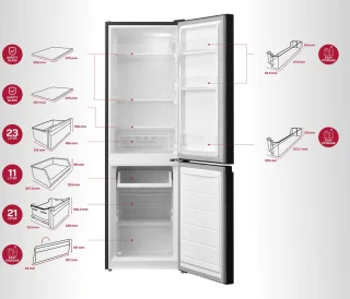 Inventum KV1500B koel-vriescombinatie 150 cm zwart