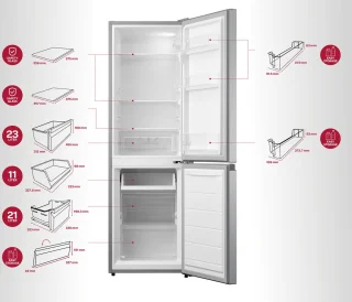 Inventum KV1500S koel-vriescombinatie 174L zilver