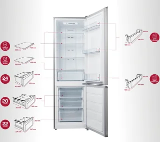 Inventum KV1808R koel-vriescombinatie RVS 270L