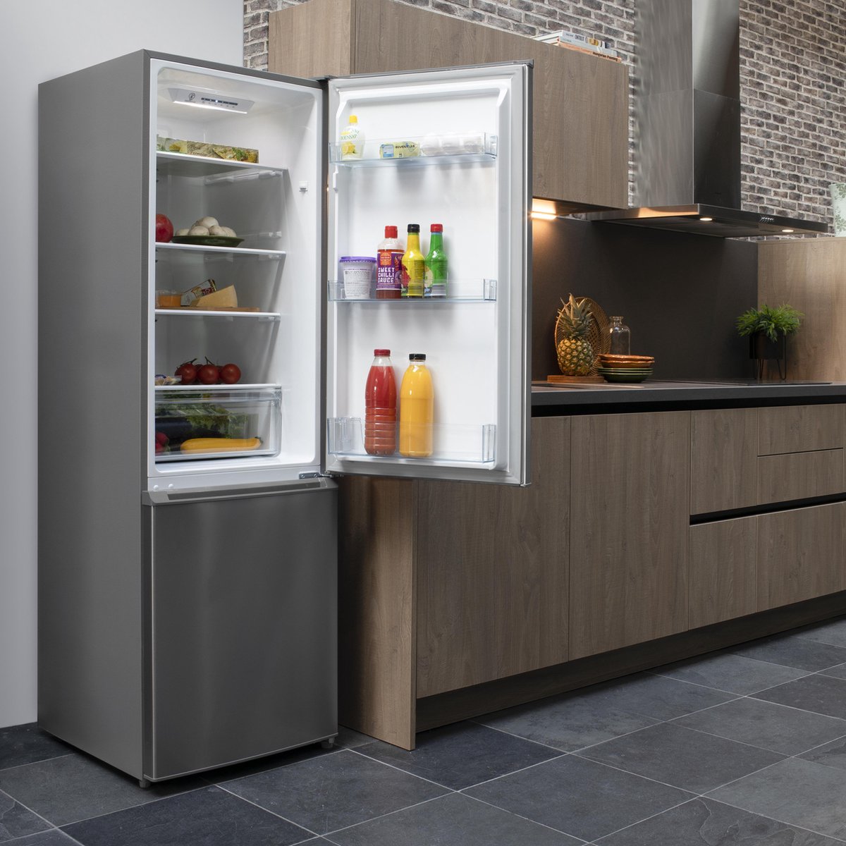 Inventum KV1808R koel-vriescombinatie RVS 270L